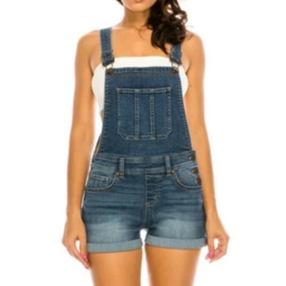 Enjean Denim Short Overalls Size Small